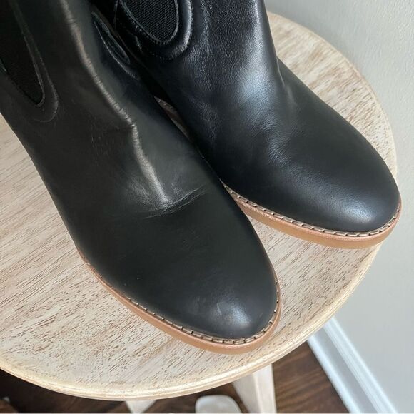 Splendid Womens Wynn Wedge Booties Black Leather, size 8.5 NWOB - Picture 3 of 10